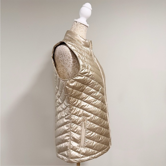 NWOT J.McLaughlin Metallic Gold Goose Down Lumi Vest Size Small - Picture 6 of 16